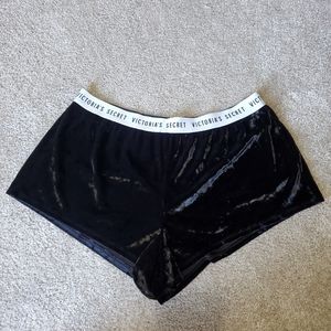 Victoria's Secret black velvet sleep shorts